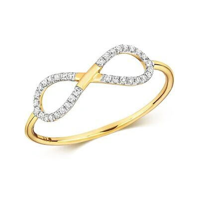 Pre-owned So 0.10ct Diamant Unendlichkeit 0.10ct Ringgrössen J-q Gelbgold