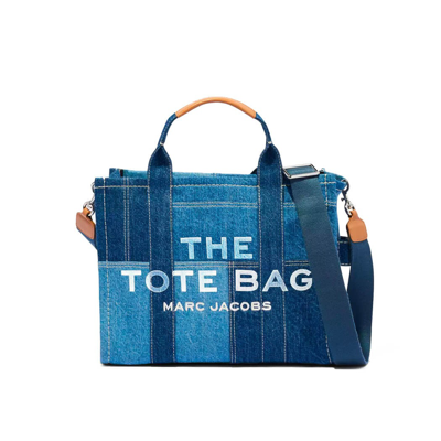 Marc Jacobs The Denim Small Tote Handbag In Blu