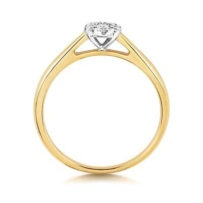 Pre-owned So 0.10ct Diamant Illusion Litaire 0.10ct Gelbgold