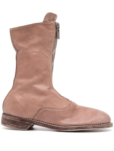 Guidi Women 310 Soft Horse Leather Front Zip Military Boot In Vco30t Dusty Rose