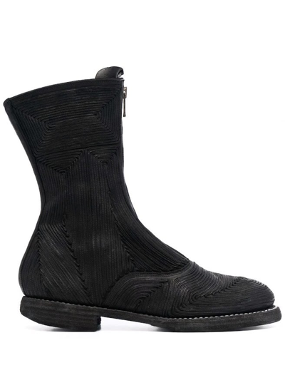 Guidi 310 Women Wz Rc Woven Front Zip Army Boot In Woven Black