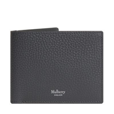 Mulberry Coin Grained Leather 8 Card Wallet In Black