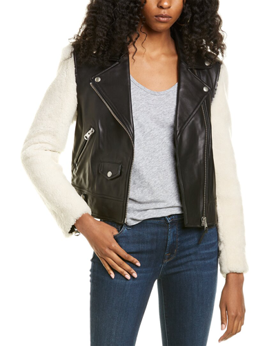 Mackage Baya Leather Moto Jacket In Nocolor