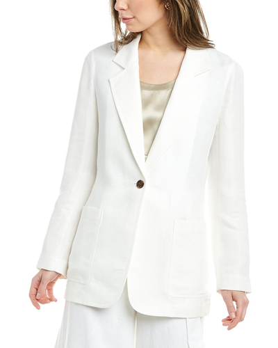 Lafayette 148 Abacacotton Twill Singlebutton Tailored Blazer In White