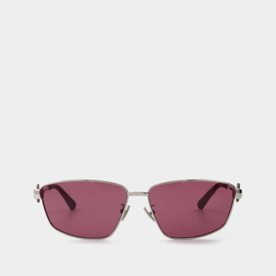 Bottega Veneta Bv1185s Sunglasses -  - Silver/purple - Metal In Multicoloured
