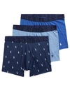 Polo Ralph Lauren Classic Fit Stretch Boxer Brief 3-pack In Royal Blue Assorted