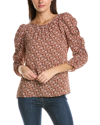 Max Studio Ruched Sleeve Blouse In Nocolor