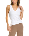 Michael Stars Maya Cotton V-neck Tank In White