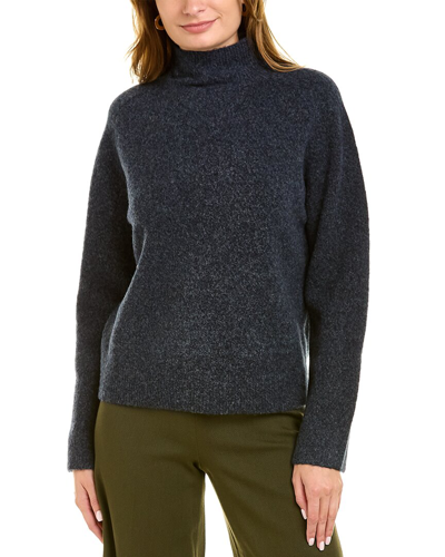 Vince Saddle Marled Turtleneck Wool & Alpaca-blend Sweater In Blue