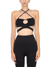 Andreädamo Ribbed-knit Halterneck Bralette In Nero