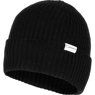 Woolrich Logo Detailed Ribbed Beanie In Grey