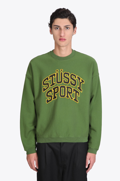 Stussy Relaxed Oversized Crew Green Cotton Crewneck Sweatshirt 