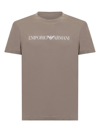 Emporio Armani Logo Printed Crewneck T-shirt In Grey