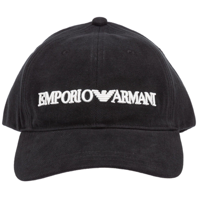 EMPORIO ARMANI LOGO EMBROIDERED BASEBALL CAP