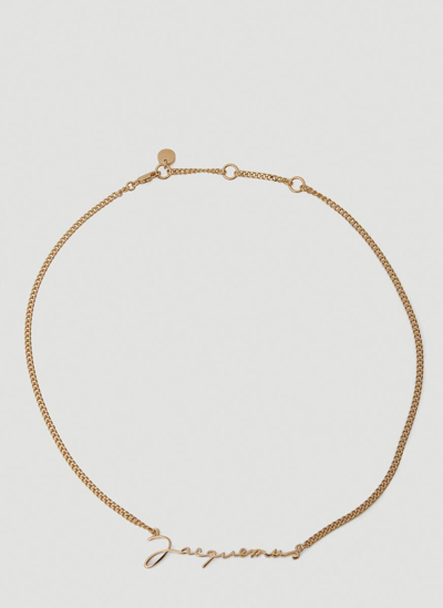 Jacquemus Signature Logo Chain Necklace In Gold