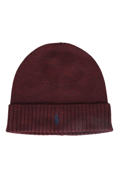 Polo Ralph Lauren Pony Embroidered Knit Beanie In Red