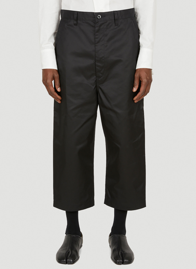 Junya Watanabe Straight Leg Cropped Trousers In Black