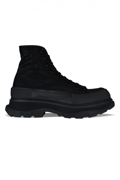 Alexander Mcqueen Black High Tread Slick Sneakers In 1081 Blk/blk/blk/blk