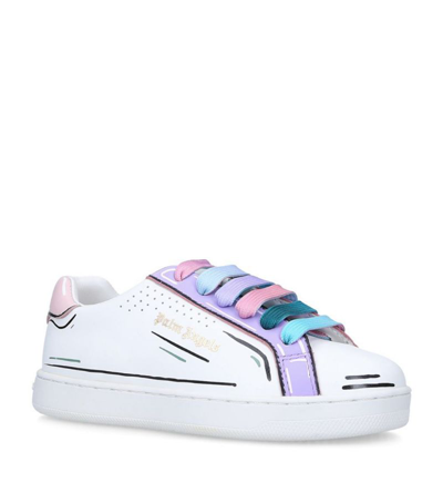Palm Angels Kids' Hand-painted Palm 1 Sneakers In White