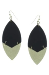 Olivia Welles Gold-plated Quinn Split Earrings In Worn Gold / Black