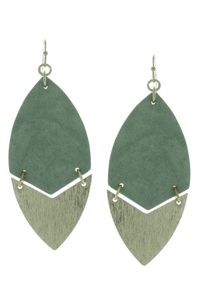 Olivia Welles Gold-plated Quinn Split Earrings In Worn Gold / Mint