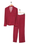 Nordstrom Rack Tranquility Long Sleeve Shirt & Pants Two-piece Pajama Set In Red Lollipop Bias Diamonds