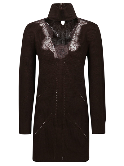 Blumarine Knitted Dress In Nero