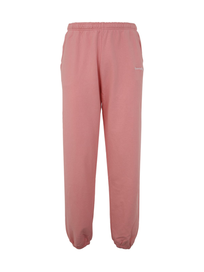 Sporty &amp; Rich Serif Embroidered Sweatpant In Rose/white