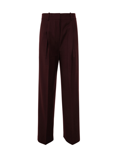 Theory Wide Leg Trouser With Pences In Wvv Merlot