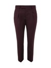 Pt01 One Pleat Trousers With In Seam Pockets In Indian Red