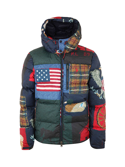 Polo Ralph Lauren Garment Dyed Crinkle Reps Ny Recycled Nylon Short Parka In Polo Country Patchwork