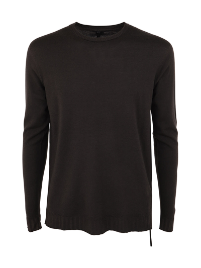 Md75 Wool Round Neck Pullover In Brown