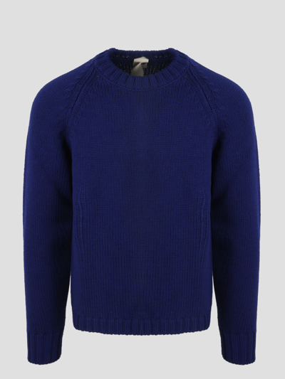 Ten C Wool Knit Sweater In Blue