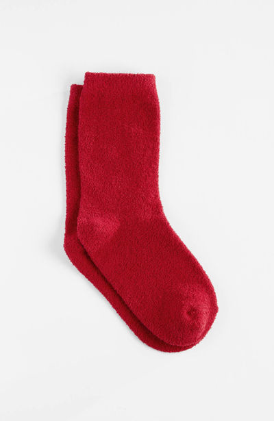 Jjill J.jill Soft Chenille Crew Socks In Scarlet