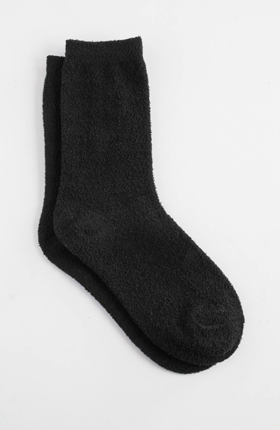 Jjill J.jill Soft Chenille Crew Socks In Black