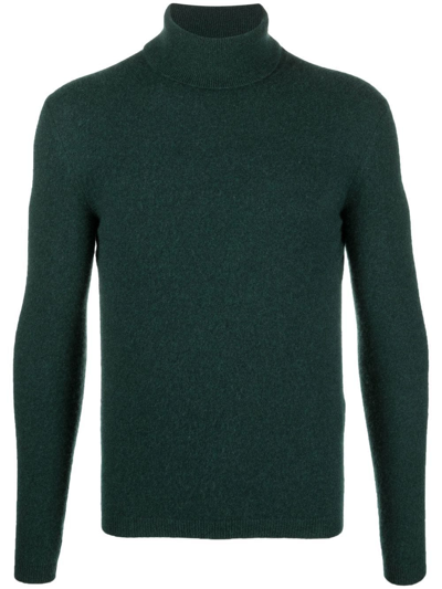 Saint Laurent Roll-neck Knitted Jumper In Green