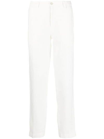 120% Lino Straight-leg Linen Trousers In White