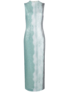 16arlington Mira Sleeveless Sequinned-mesh Dress In Green