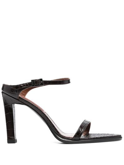 Missoni Crocodile-embossed Pattern Sandals In Braun