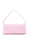 Mach&mach Crystal Bow Patent Leather Baguette Bag In Rosa