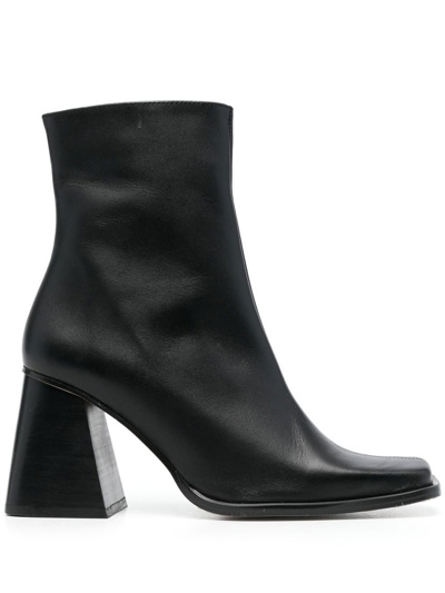 Alohas South 80mm Leather Ankle Boots In Black