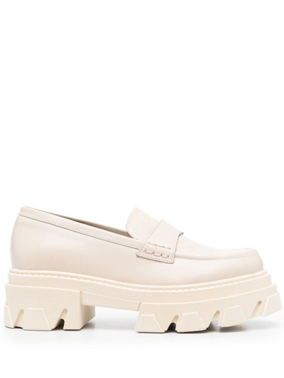 Alohas Trailblazer 55mm Leather Loafers In Nude