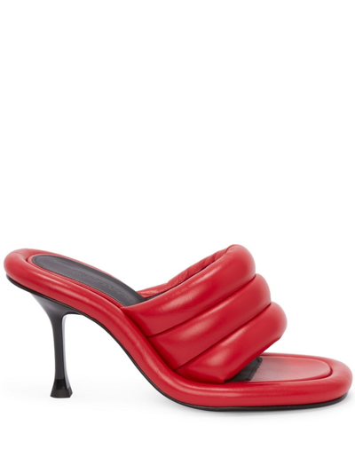 Jw Anderson Bumper-tube Leather Sandals In Red