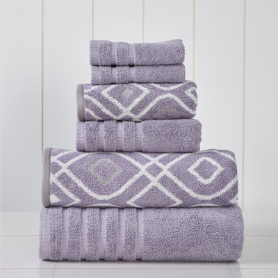 Modern Threads 6-piece Yarn Dyed Towel Set Oxford In Purple
