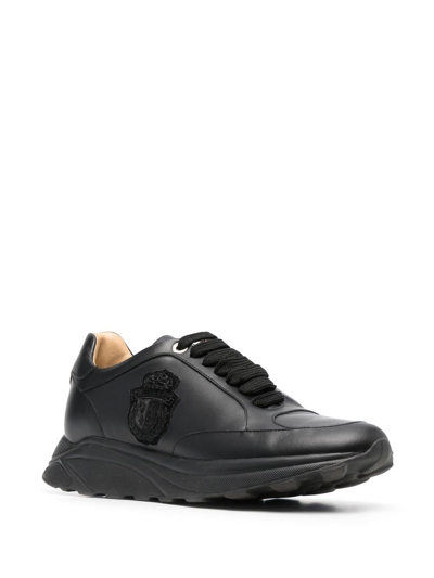 Billionaire Embroidered-logo Low-top Sneakers In Schwarz