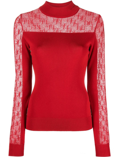 Karl Lagerfeld Karl Logo-embroidered Turtleneck Sweater In Red