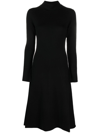 Joseph Long-sleeve Midi Dress In Schwarz
