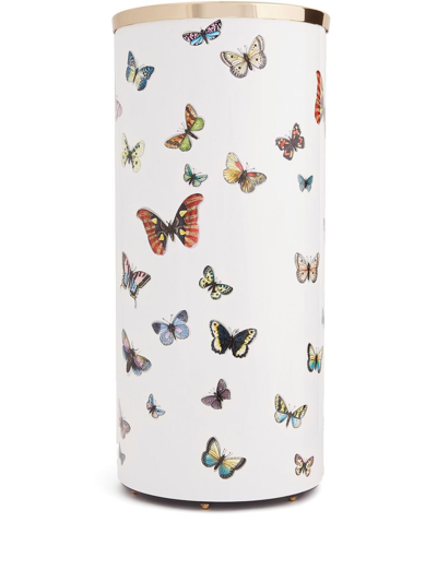 Fornasetti Butterfly-print Umbrella Stand In Weiss