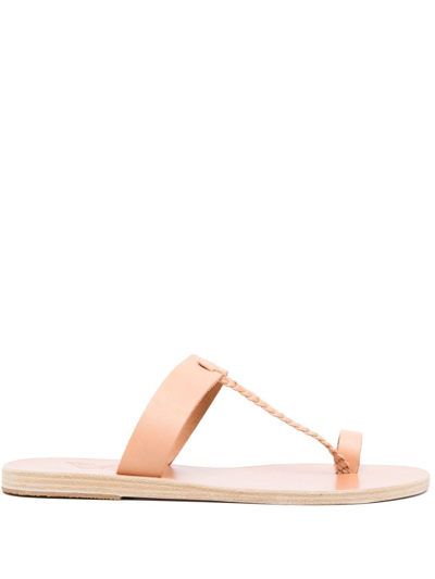 Ancient Greek Sandals Leather Toe-strap Sandals In Neutrals