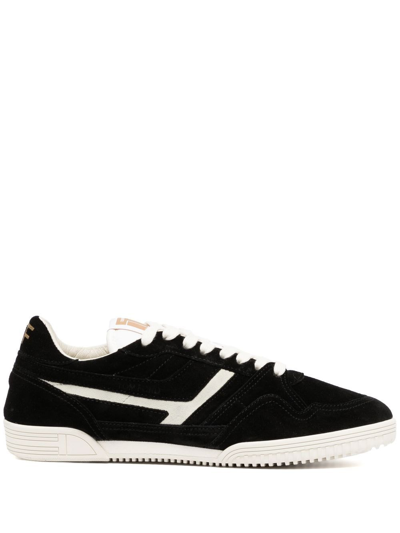 Tom Ford Suede Leather Low Top Sneakers In Black